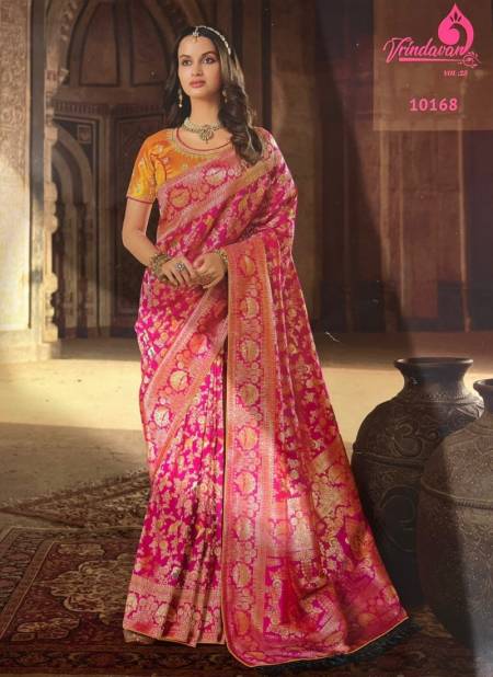 Pink Colour VRINDAVAN 25 Heavy Designer Fancy Festive Wear Latest Saree Collection 10168
